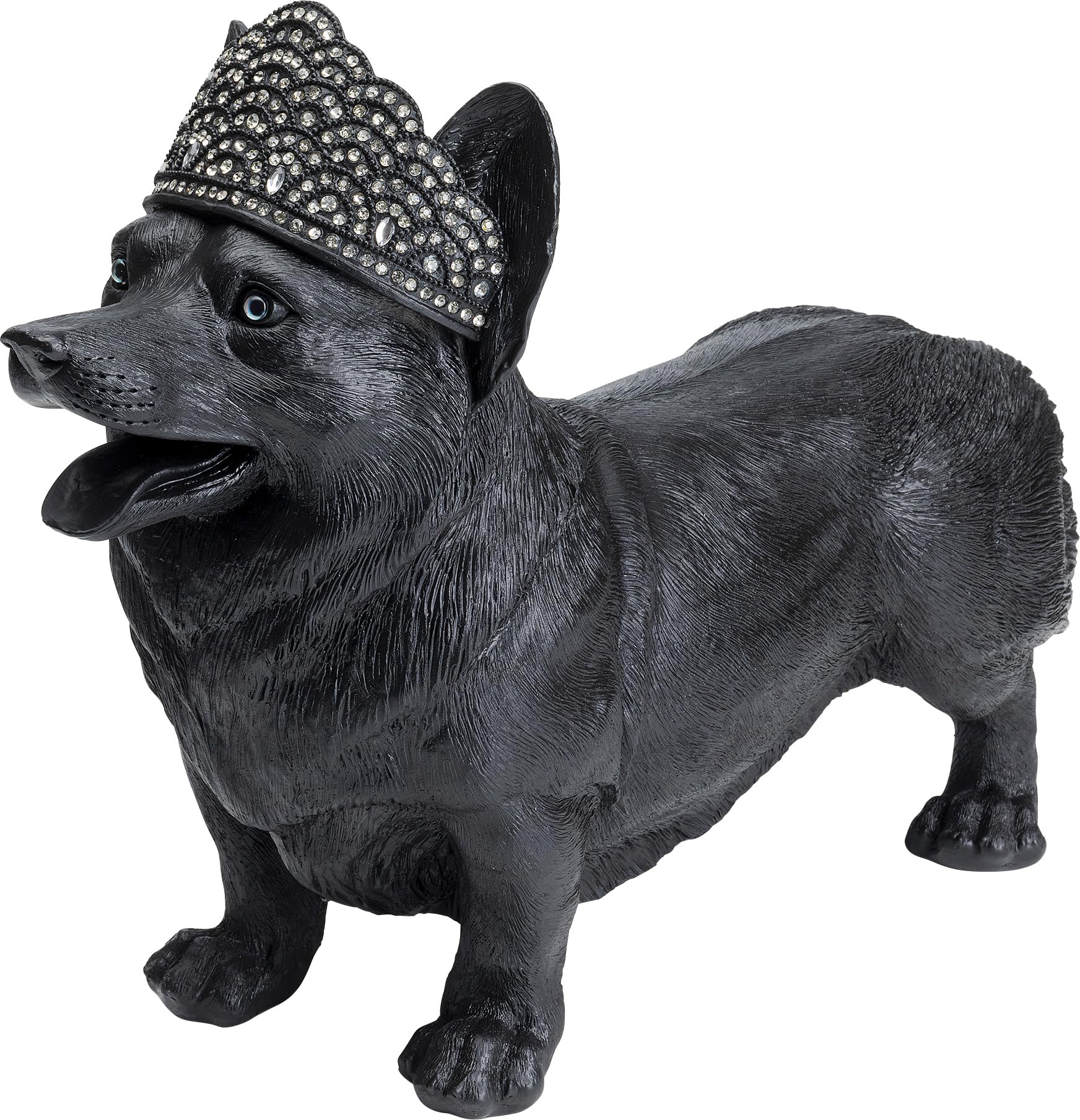 kare-design-royal-standing-corgi-deko-figur-schwarz-52-cm image 1