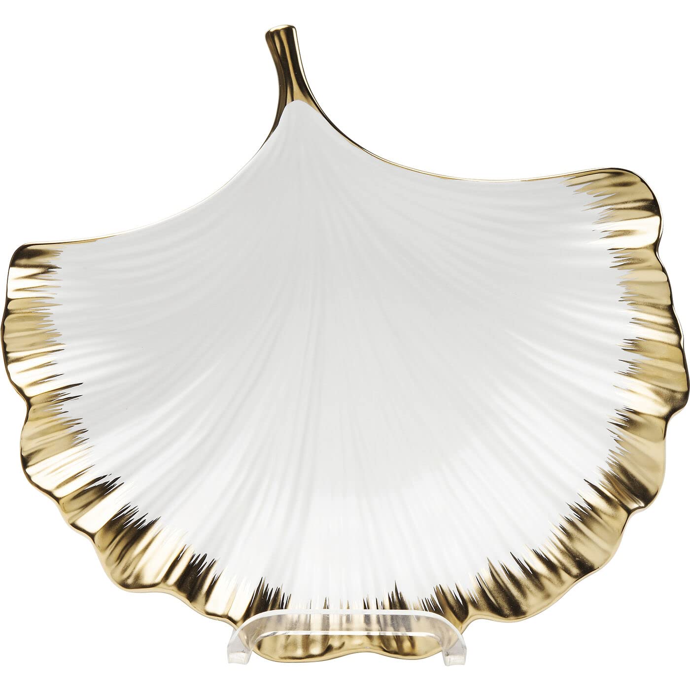 kare-design-deko-schale-ginkgo-elegance-rim-wei-gold-porzellan-obstschale-28cm image 1