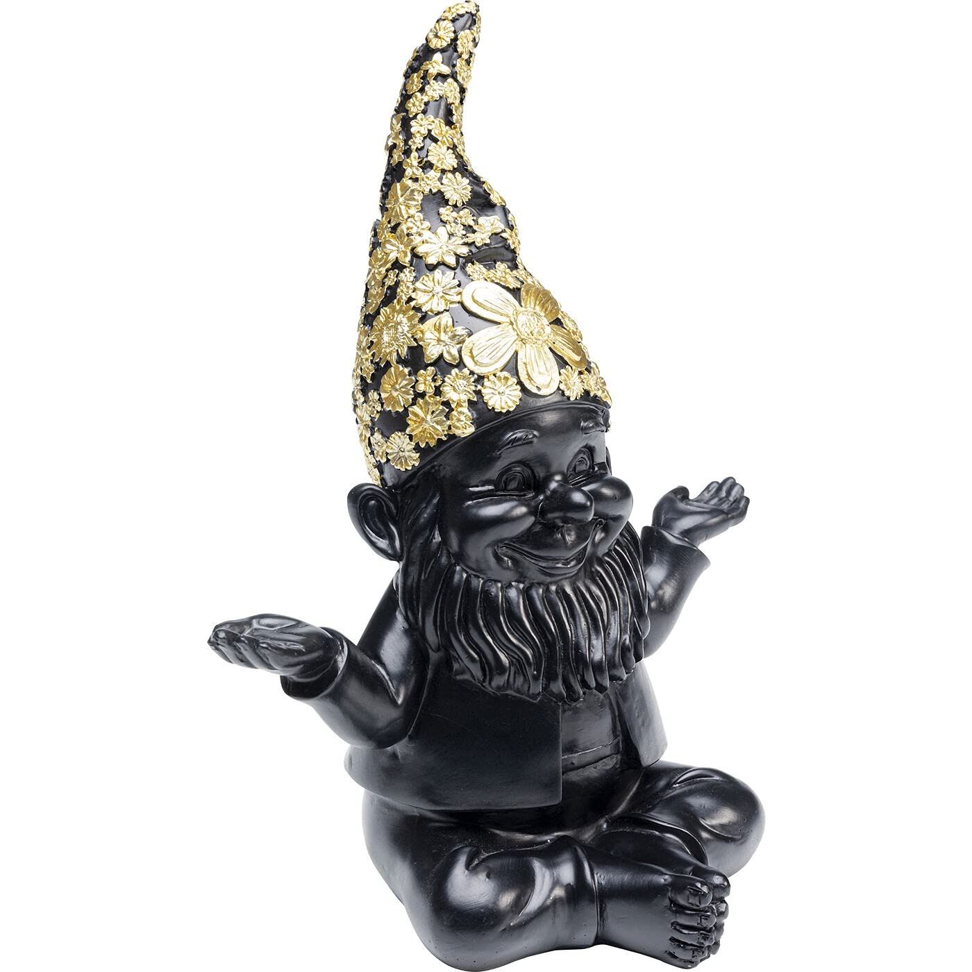 kare-design-zwerg-meditation-dekofigur-schwarz-gold-19x15x10-cm image 2