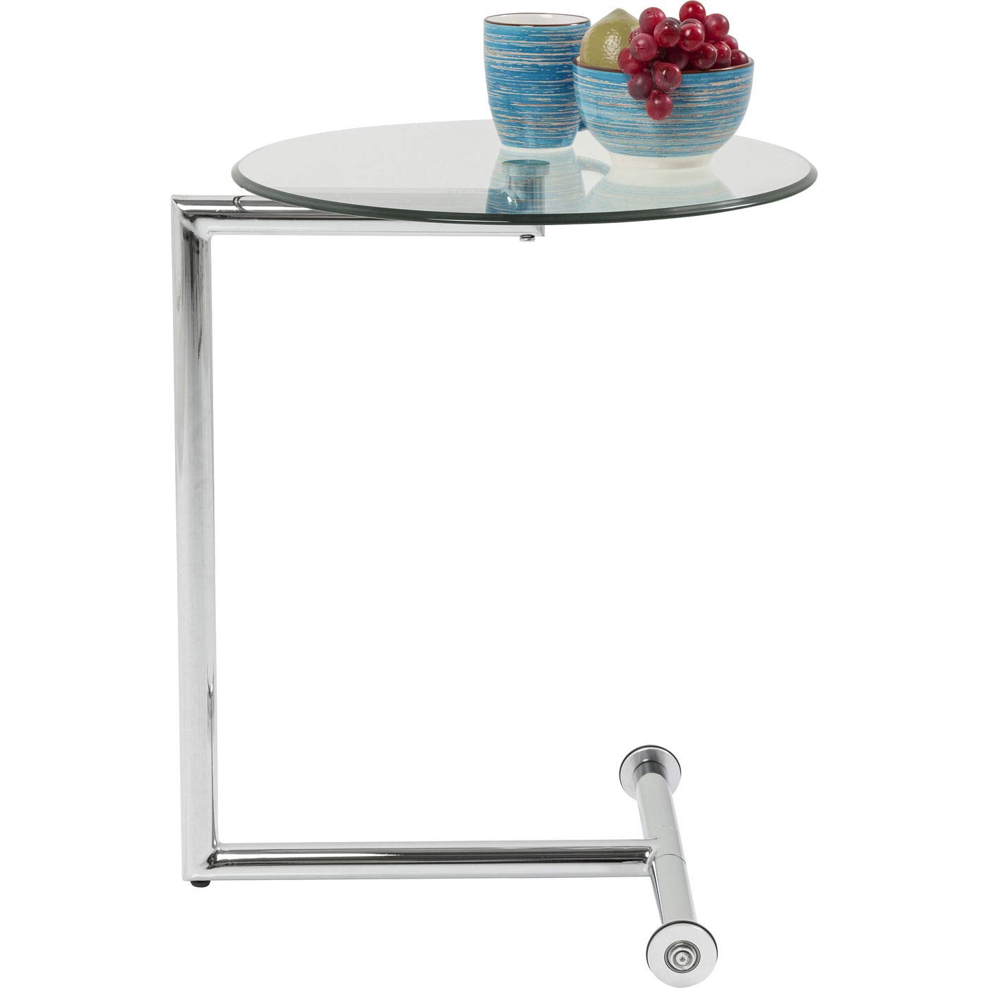 kare-design-beistelltisch-easy-living-chrom-rollbarer-glastisch-rund-63x46x46-cm image 6
