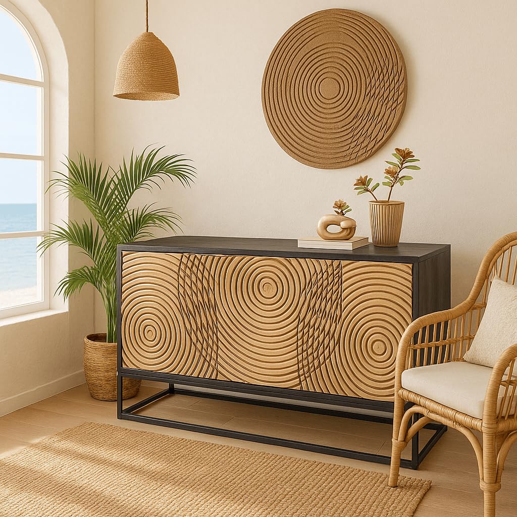 kare-design-sideboard-circulo-gold-massivholz-sideboard-80x160x40-cm image 2