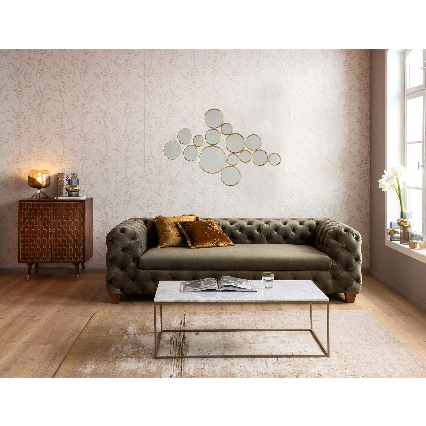 kare-design-spiegel-bubbles-messing-gold-wandspiegel-rund-93x138x2-cm image 2