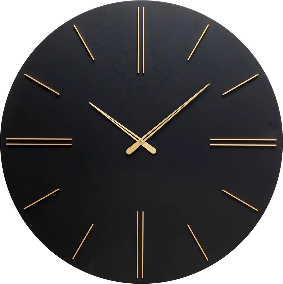 kare-design-wanduhr-luca-schwarz-gold-70-cm-aluminium image 1