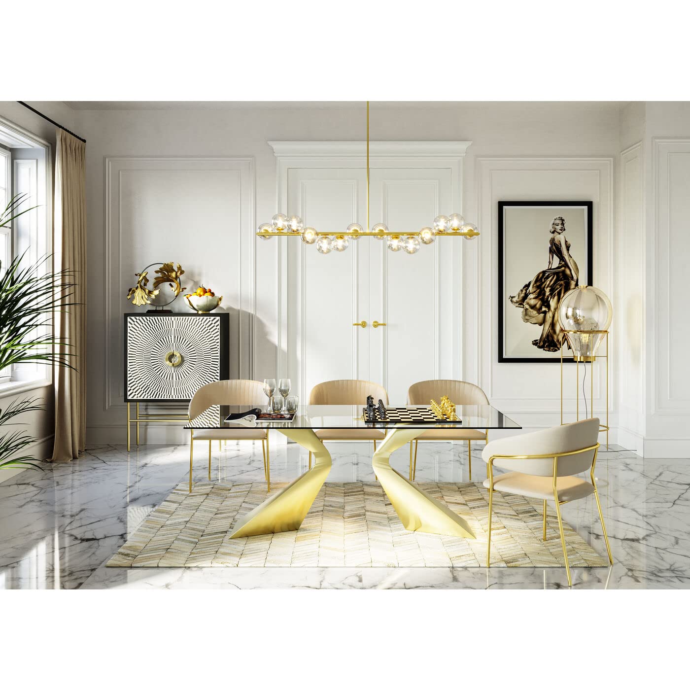 kare-design-armlehnenstuhl-belle-2er-set-creme-78x57x54-cm-polsterstuhl-mit-stah image 4