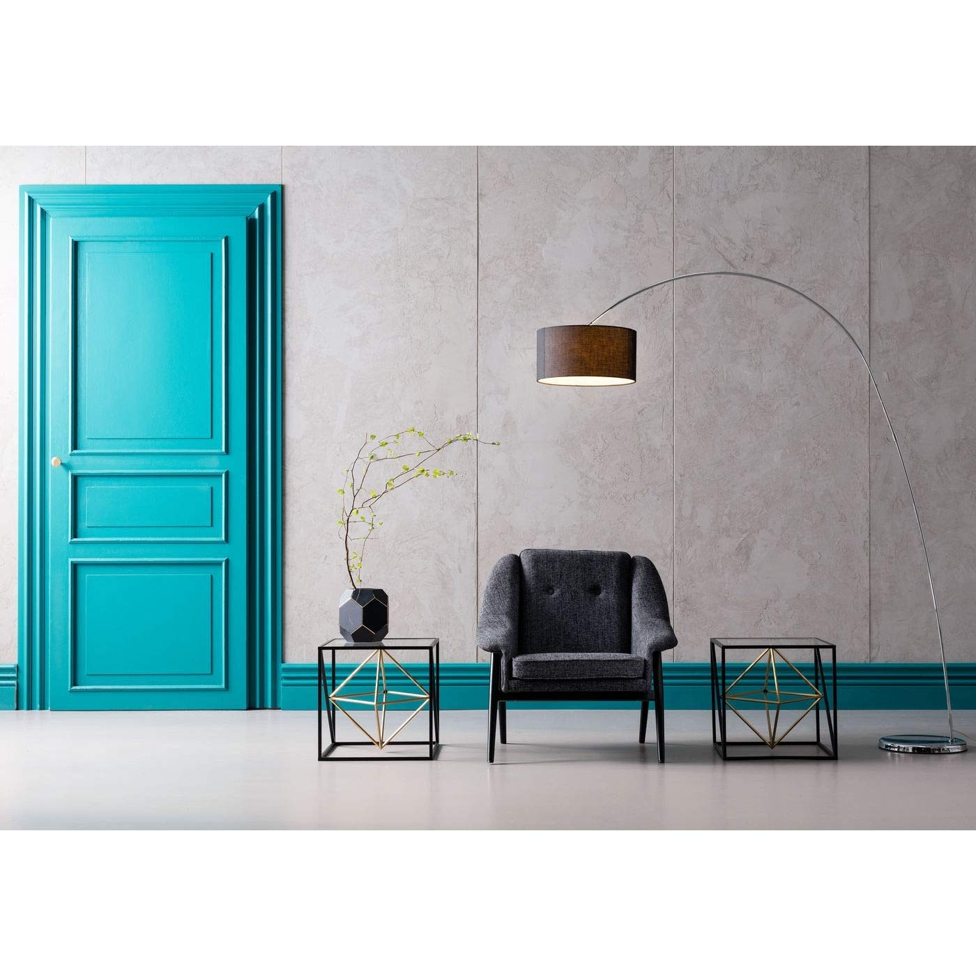 kare-design-standleuchte-gooseneck-bogenleuchte-schwarz-silber-213x160x40-cm image 2