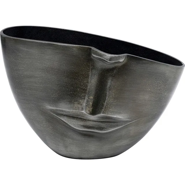 kare-design-vase-half-face-anthrazit-31x22x11-cm-alu-schale image 1