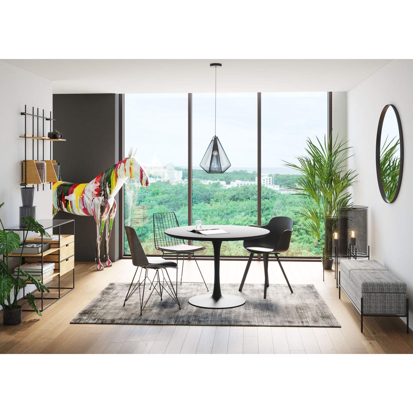 kare-design-deko-pflanze-palm-tree-gr-n-190-cm-im-zementtopf image 5