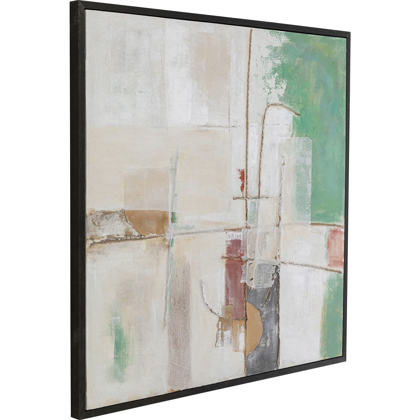 kare-design-bild-mit-rahmen-dust-gr-n-120x120cm-gro-es-leinwandbild-abstrakt image 4
