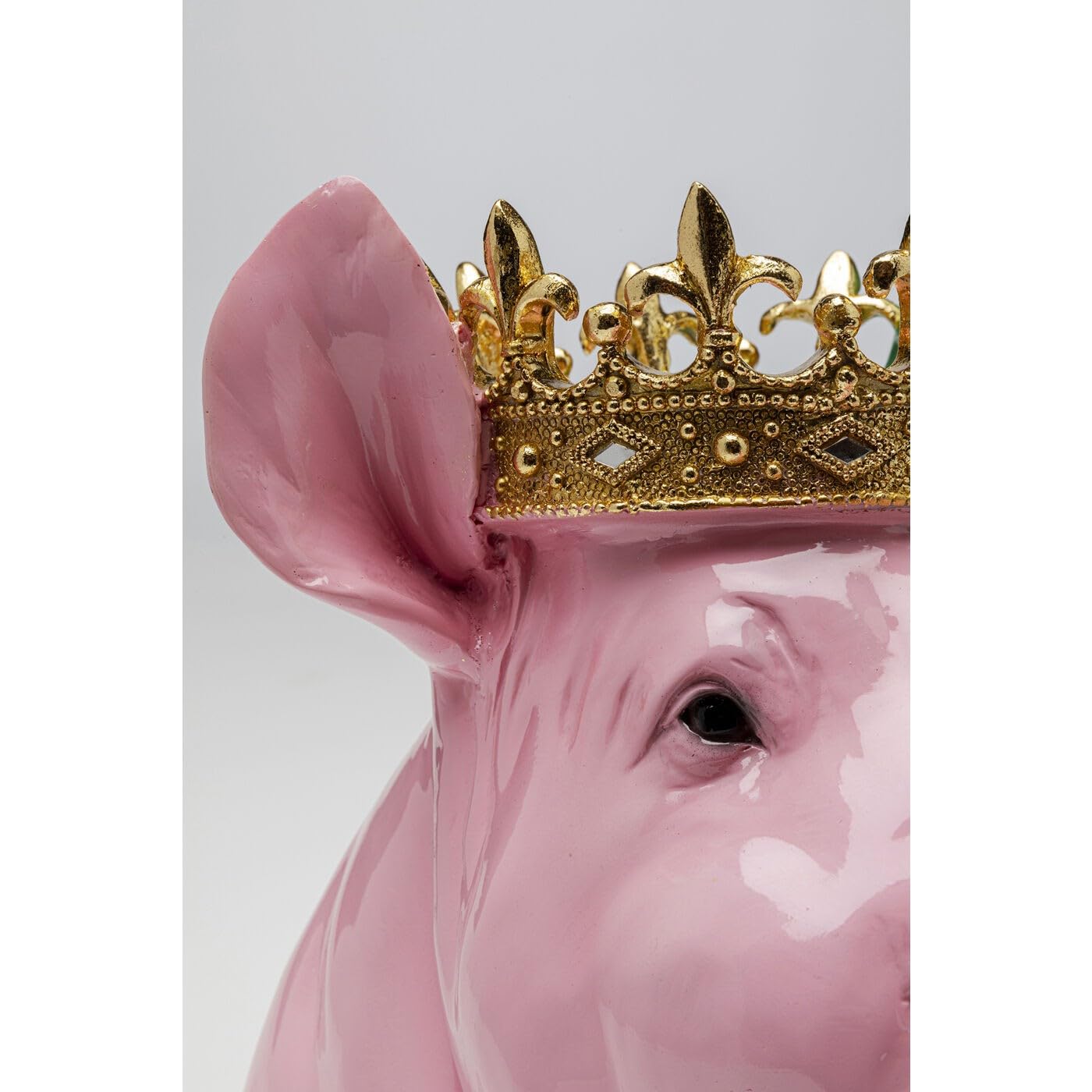 kare-design-deko-figur-crowned-pig-gr-n-pink-28-cm-gekr-ntes-schwein-handbemalt- image 2
