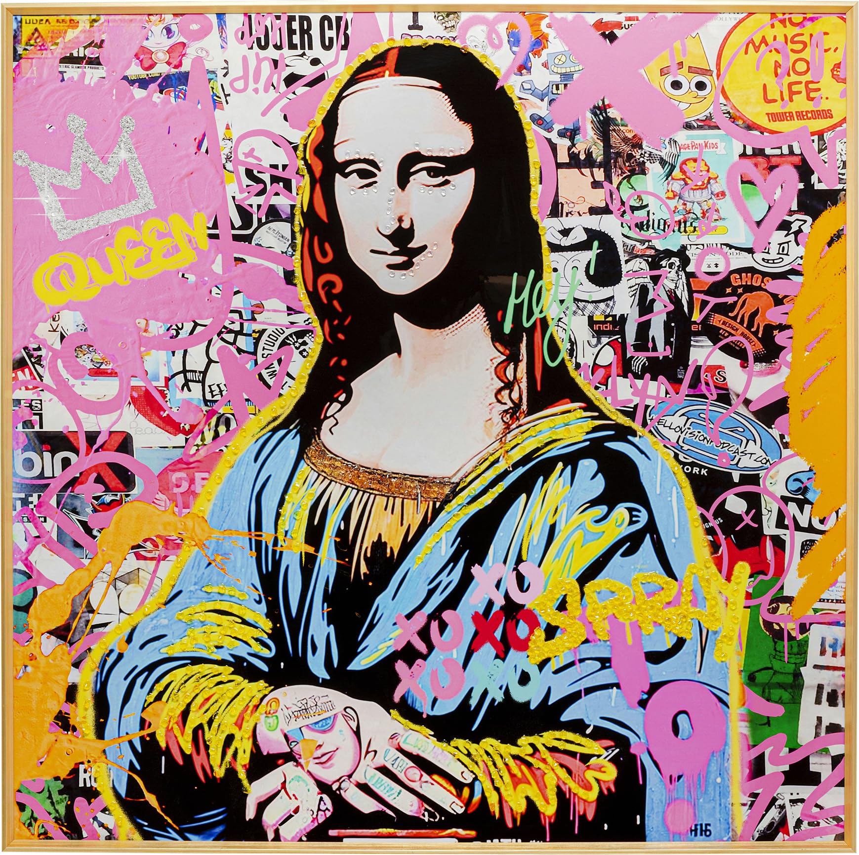 kare-design-la-viva-woman-leinwandbild-mehrfarbig-glas-100x100-cm image 1