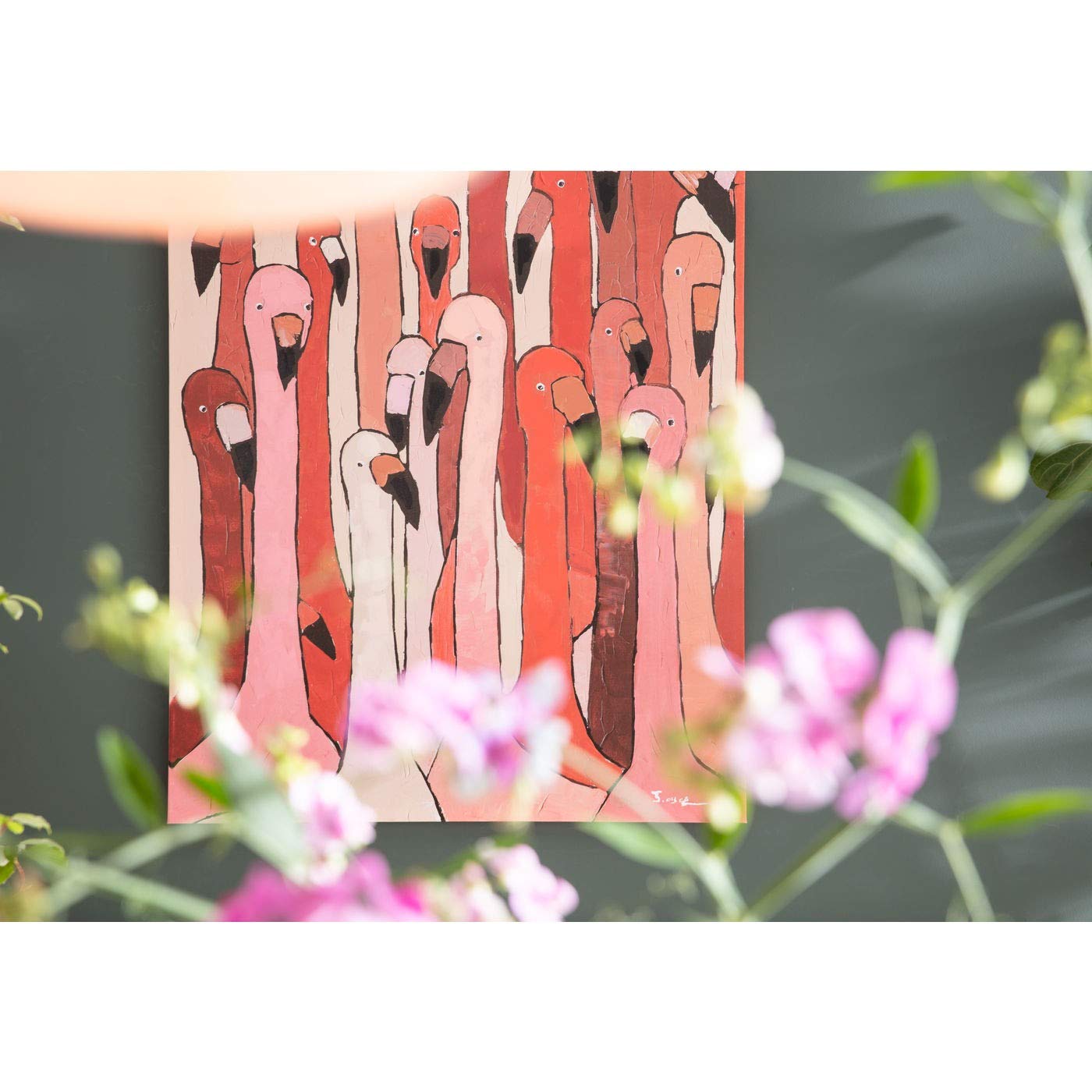 kare-design-bild-touched-flamingo-meeting-rosa-rot-120x90-cm-leinwandbild image 4