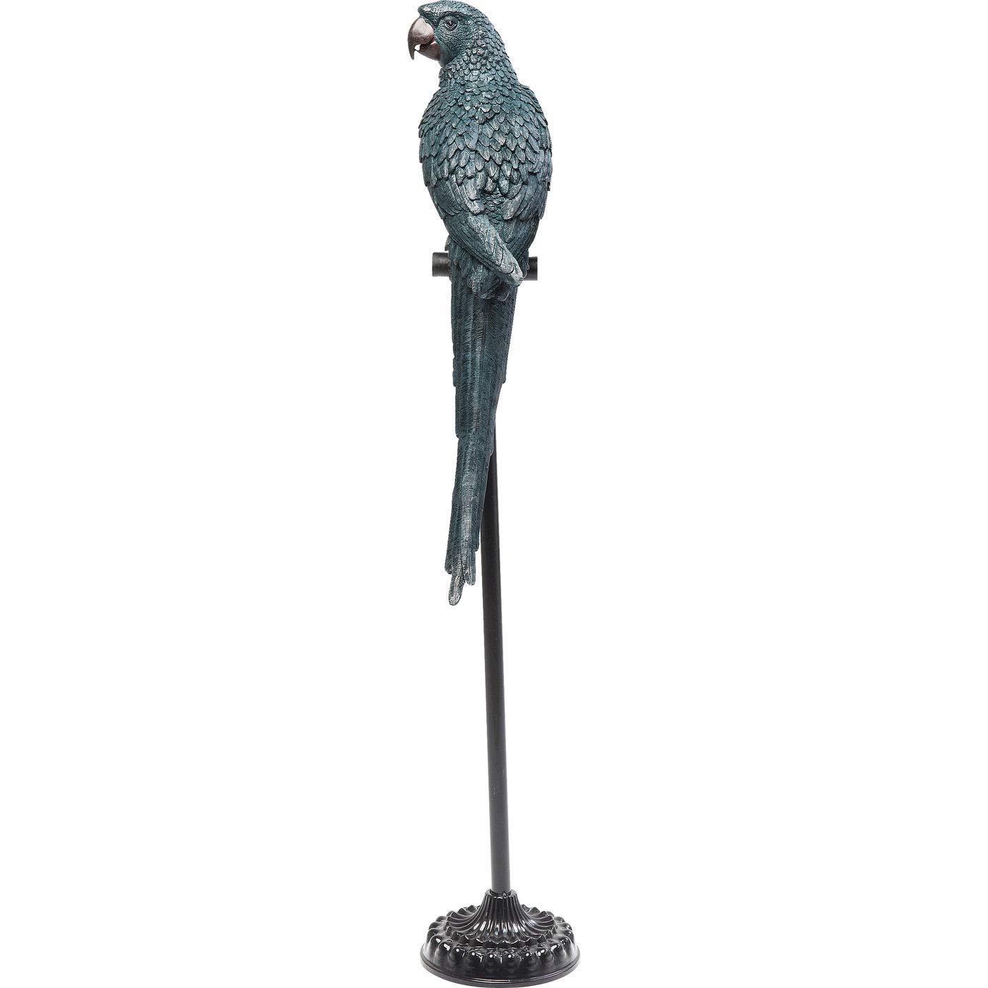 kare-design-deko-figur-parrot-petrol-papagei-statue-116x23x25-cm-in-blau-gr-n-sc image 6