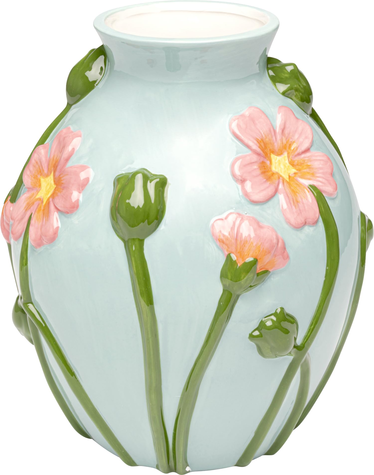 kare-design-vase-fleurs-27-cm-hellblau-dolomit-mit-3d-blumen image 1