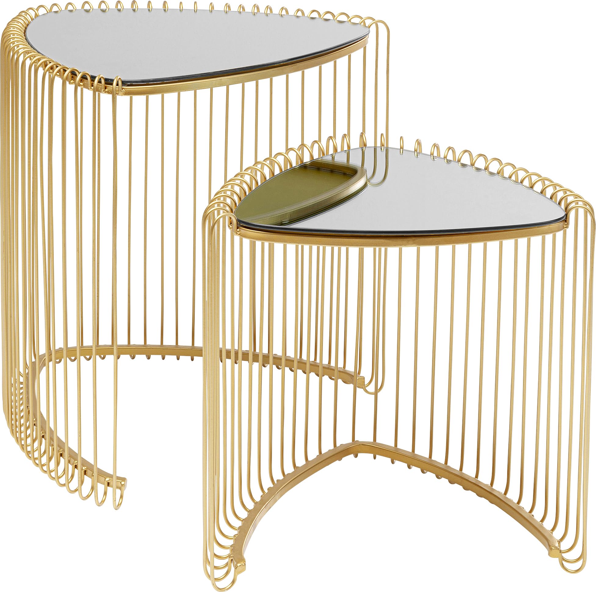kare-design-wire-triangle-beistelltisch-2er-set-gold-glas-dreieckig image 1