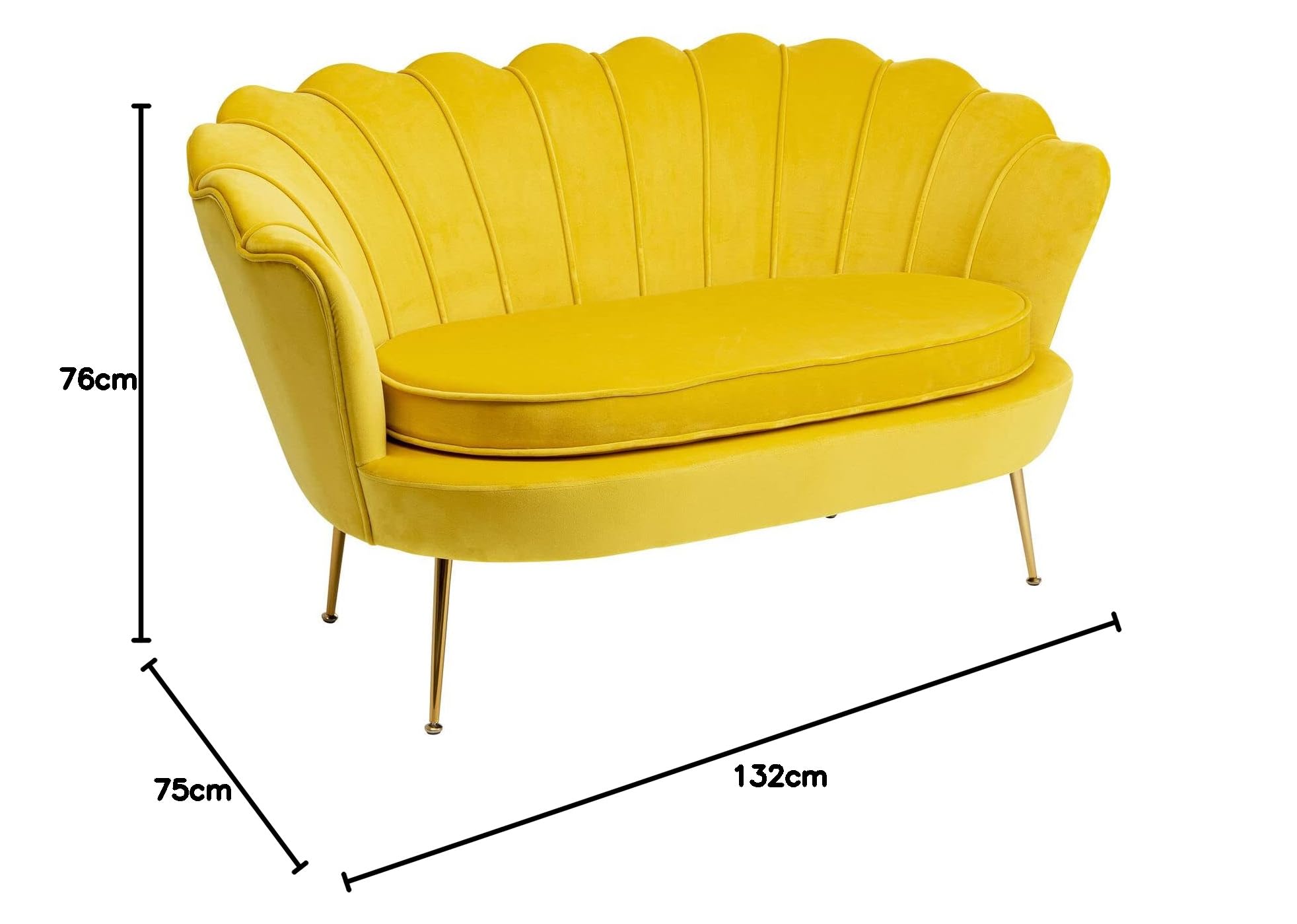 kare-design-sofa-water-lily-gelb-2-sitzer-132cm-samtoptik image 2